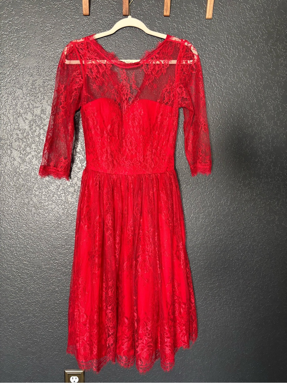 Red Lace Mourning Dress